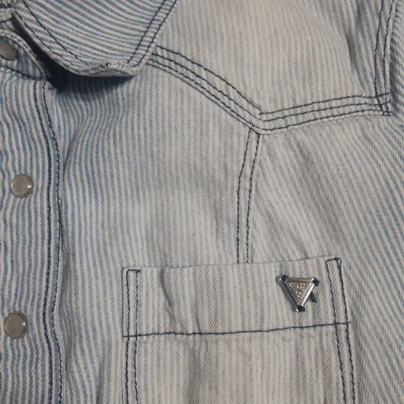 Guess Women's Western Pearl Snap Button Long Sleeve Button Up Shirt Size S - Picture 4 of 7